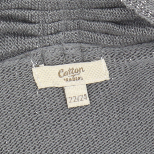 Cotton Traders Women's Silver Open Front Cardigan Size 22