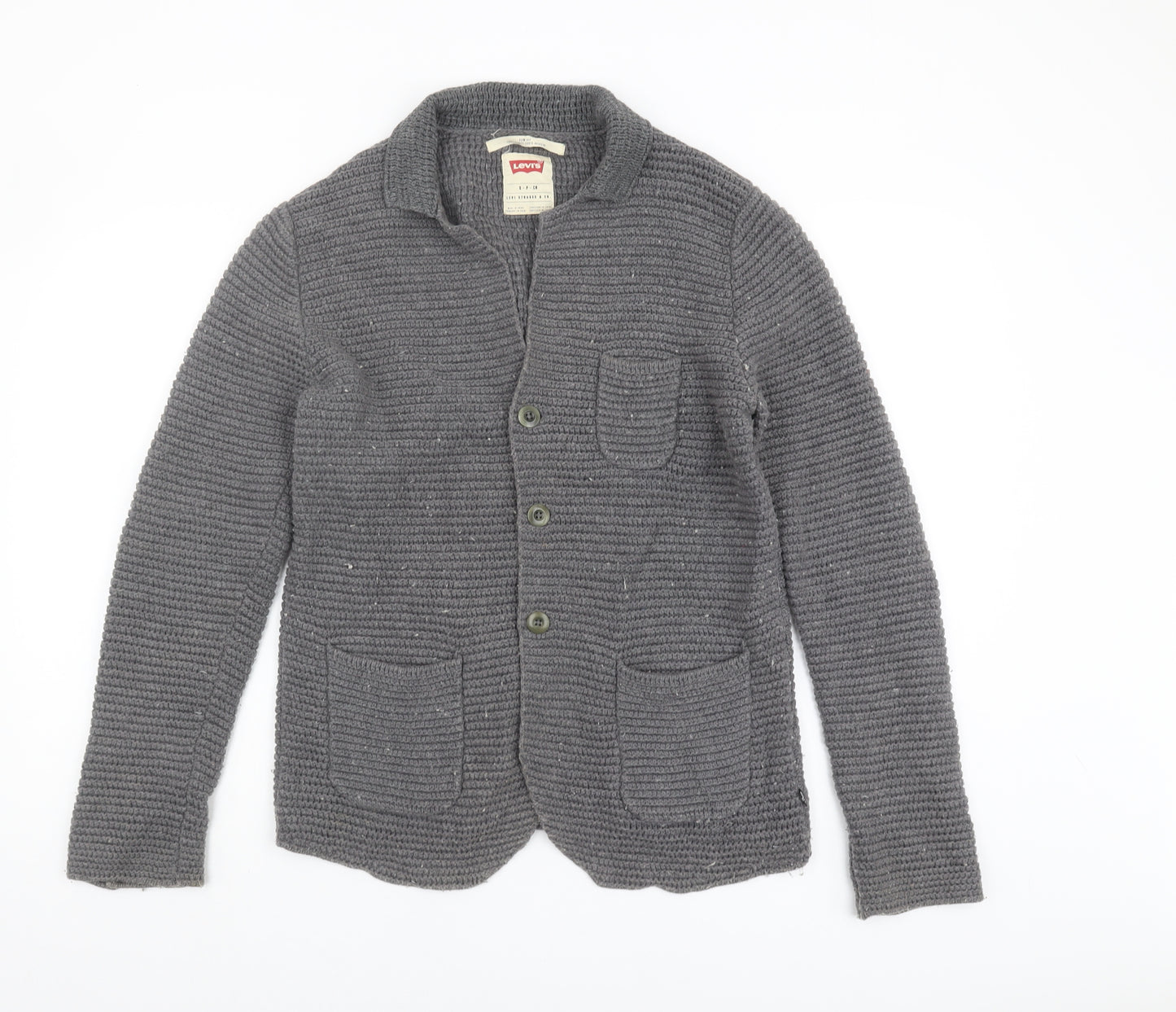 Levi's Men's Grey Slim Cardigan, Size S