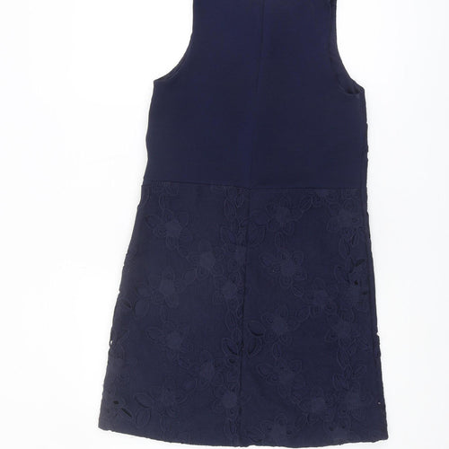 Warehouse Women's Blue Sleeveless Lace Dress Size 8