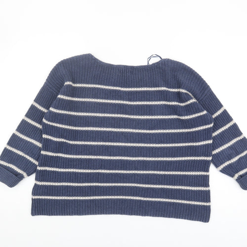Fat Face Women's Blue Striped Pullover Jumper Size 12