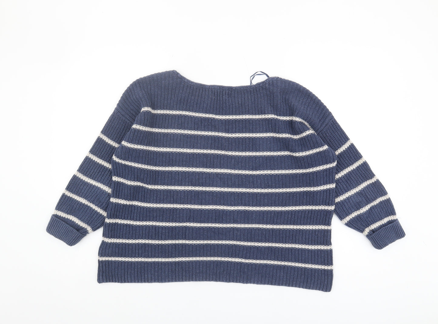 Fat Face Women's Blue Striped Pullover Jumper Size 12