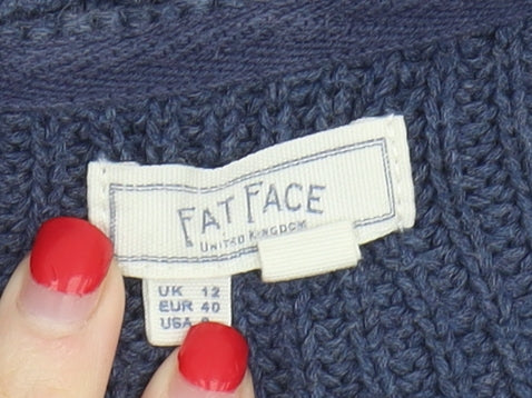 Fat Face Women's Blue Striped Pullover Jumper Size 12