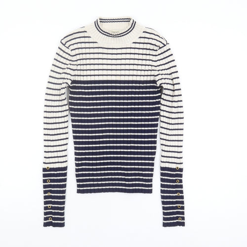 Oasis Women's Multicoloured Crew Neck Striped Jumper, S