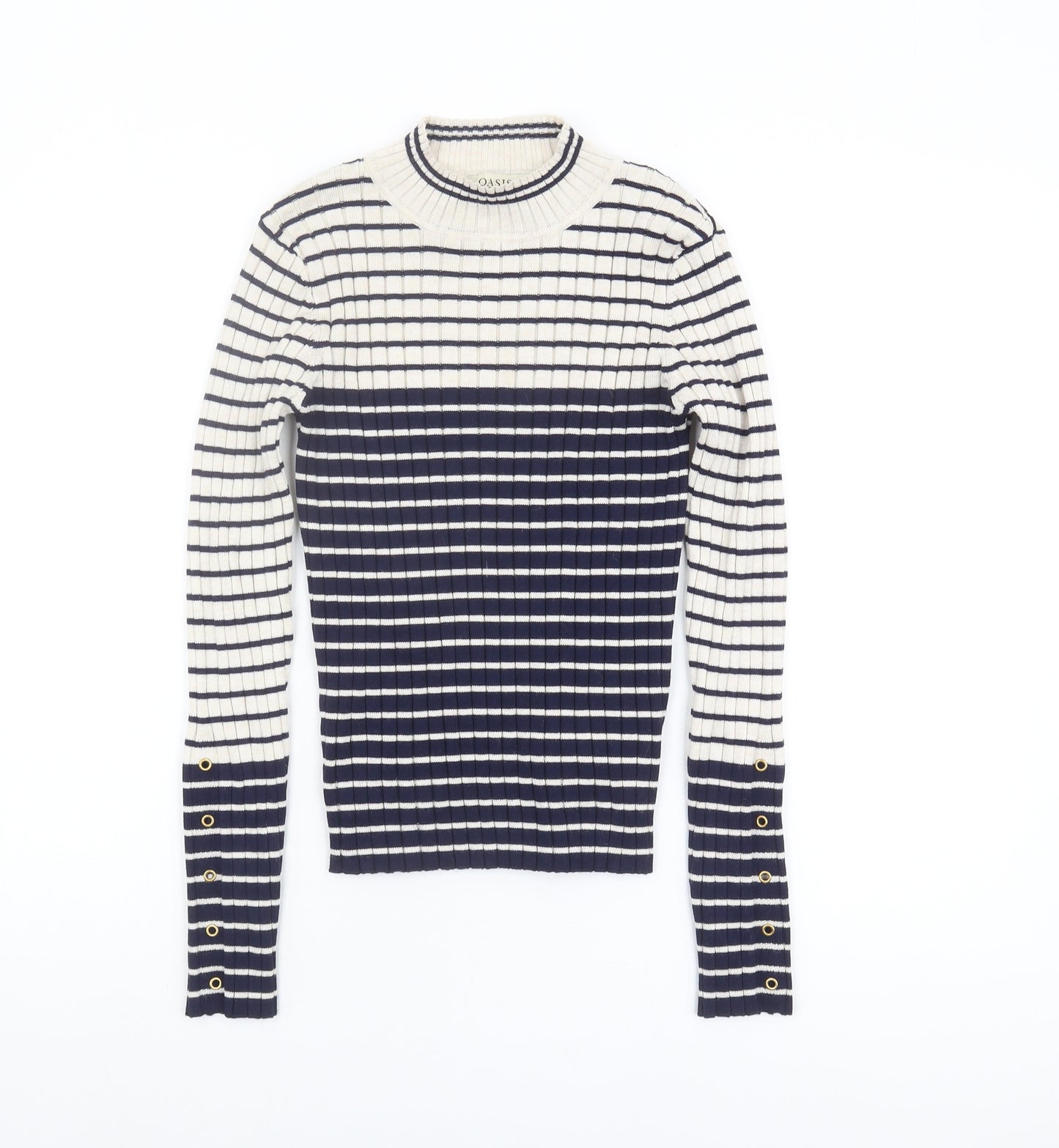 Oasis Women's Multicoloured Crew Neck Striped Jumper, S
