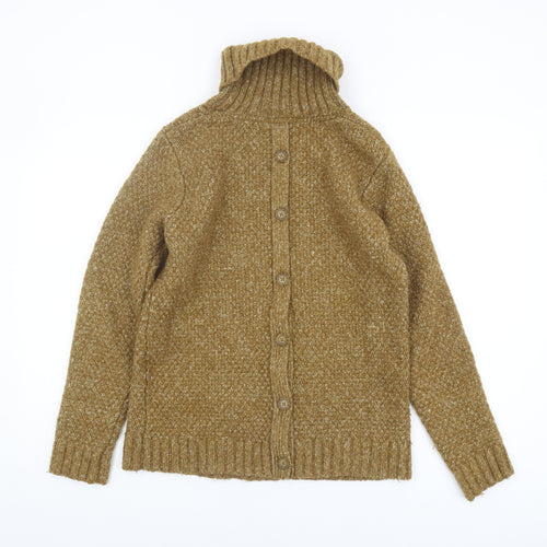 FatFace Women's Brown Roll Neck Cable Knit Jumper Size 8