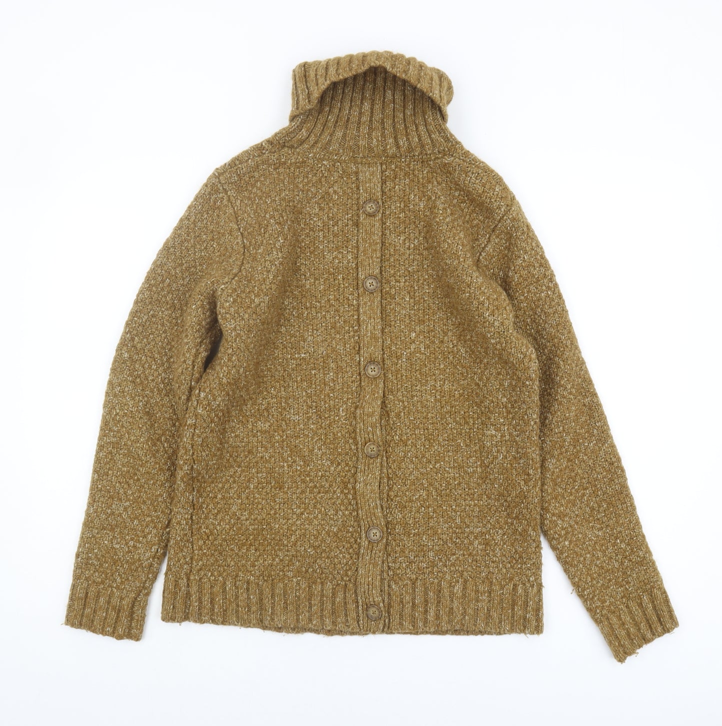 FatFace Women's Brown Roll Neck Cable Knit Jumper Size 8