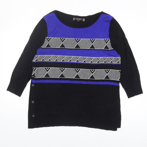 Principles Women’s Black Geometric Pullover Jumper Size 16