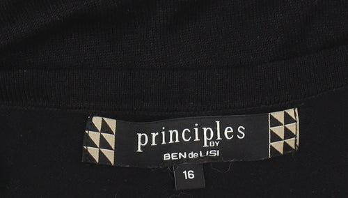 Principles Women’s Black Geometric Pullover Jumper Size 16
