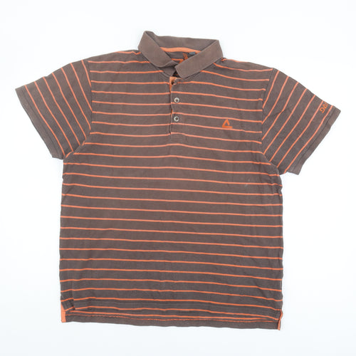 Dare2b Men's Brown Striped Polo Shirt Size L