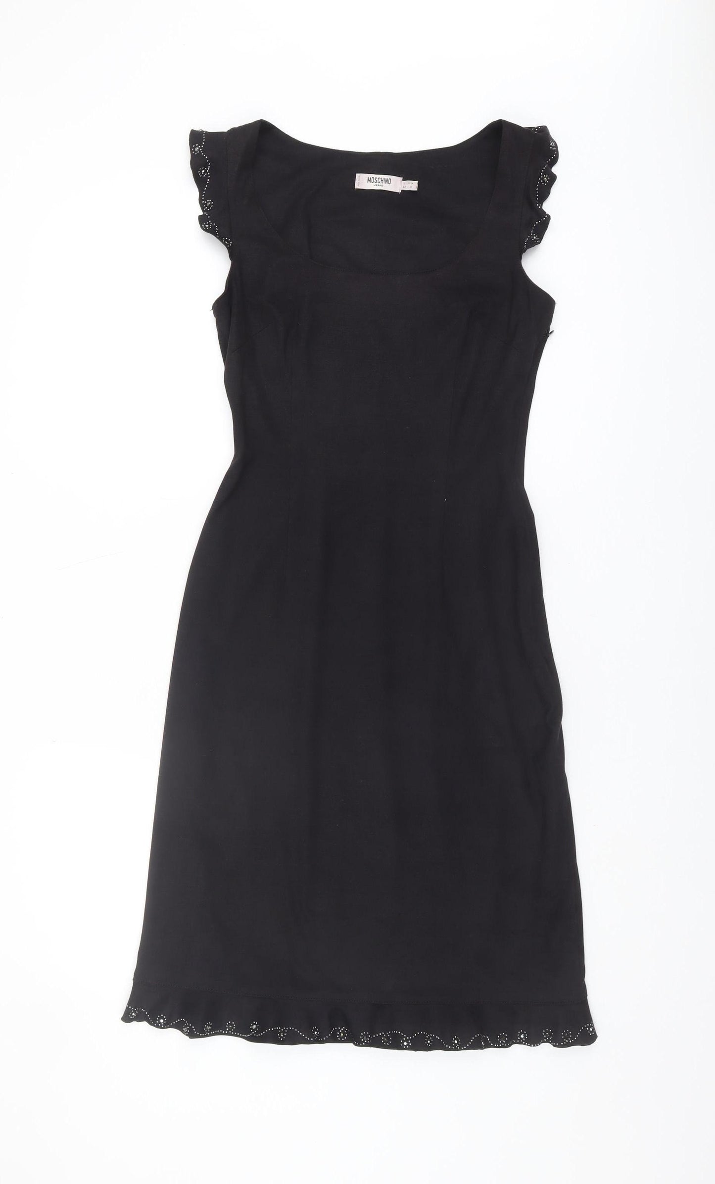 Moschino Jeans Black Women's Dress, Size 14, Polyester