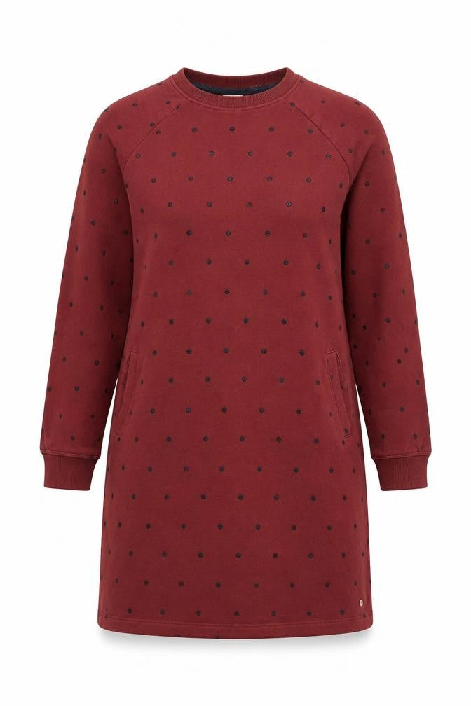 Front view of FatFace Red Polka Dot Women's Dress, size 12