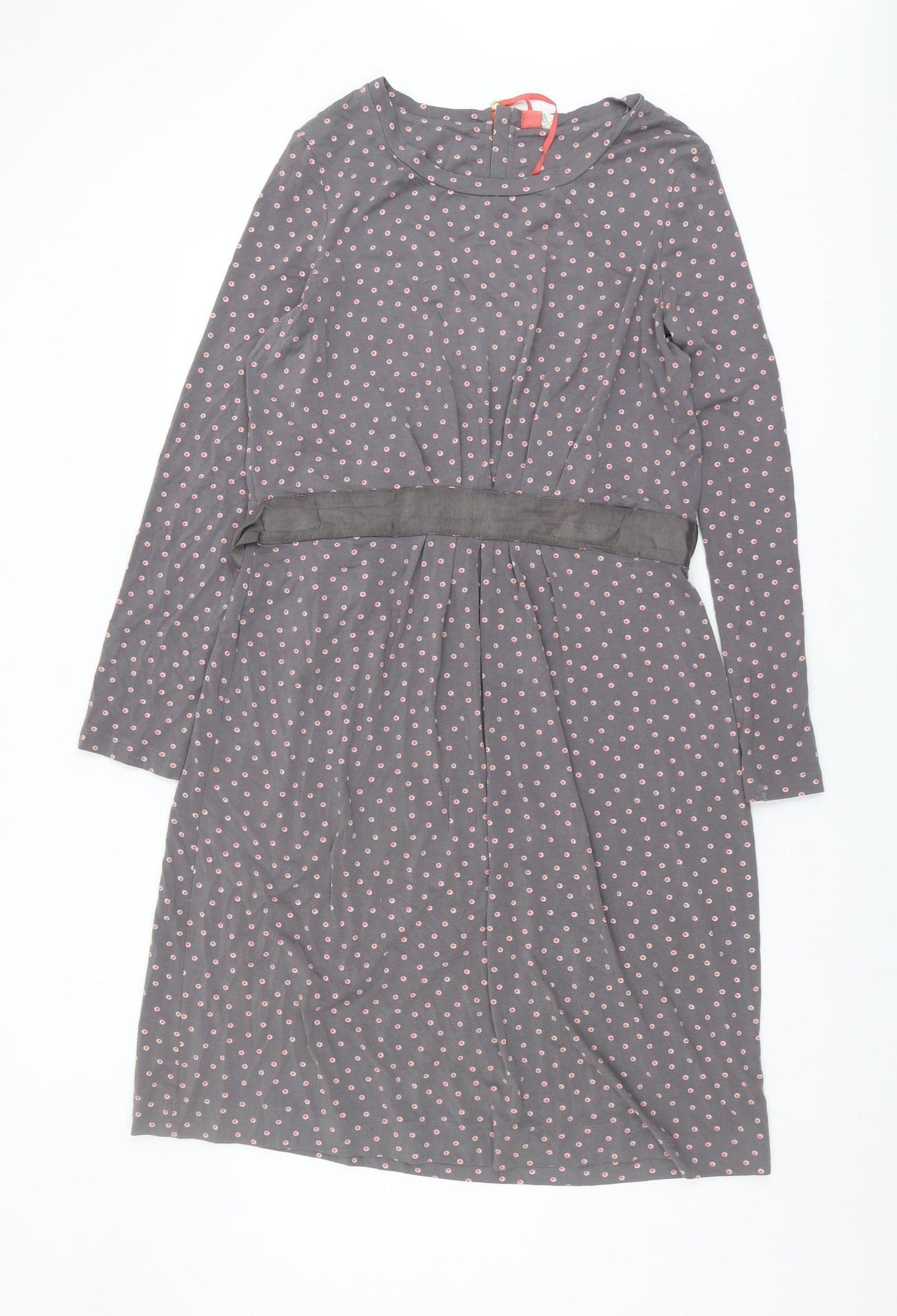 Joules Women's Grey Polka Dot Shift Dress Size 16