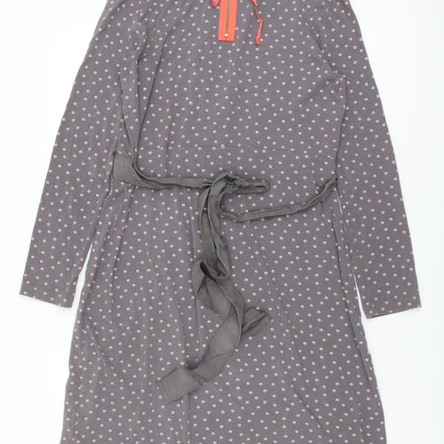 Joules Women's Grey Polka Dot Shift Dress Size 16