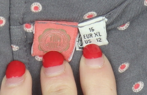 Joules Women's Grey Polka Dot Shift Dress Size 16