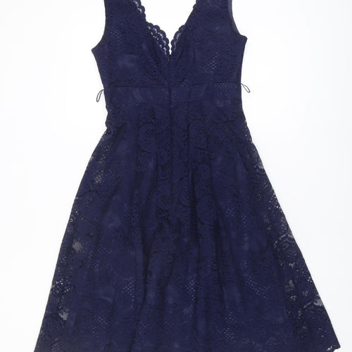 BHS Women's Blue Sleeveless Wedding Dress Size 8