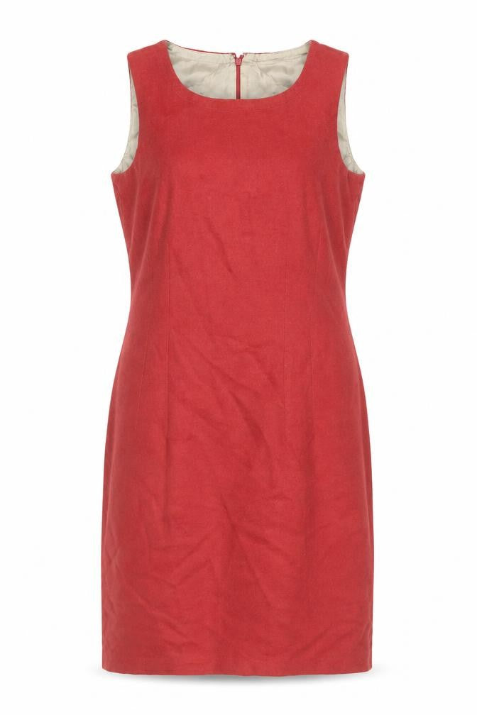 Front view of Jigsaw Women's Red Sheath Dress, size 8, Wool