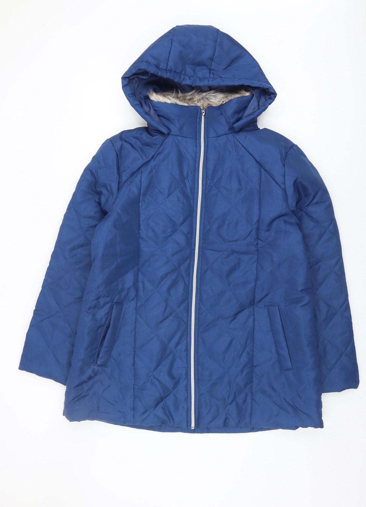 Anne de Lançay Women's Blue Quilted Hooded Jacket M