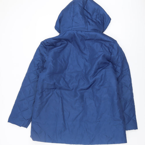 Anne de Lançay Women's Blue Quilted Hooded Jacket M