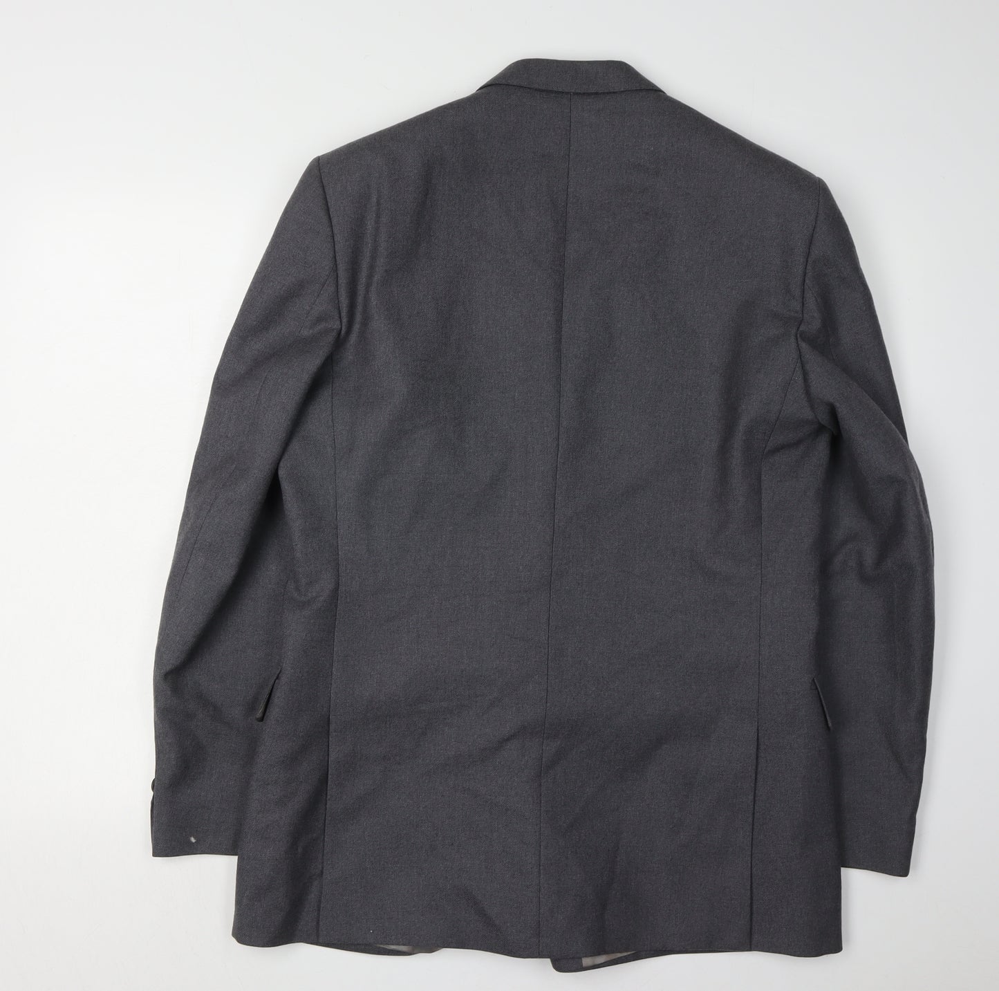 Magee Men's Grey Double-Breasted Wool Blazer Size 40R