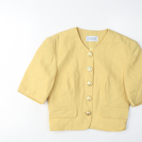 L'ANGLAISE Women's Yellow Blazer, Size 10, Short Sleeve