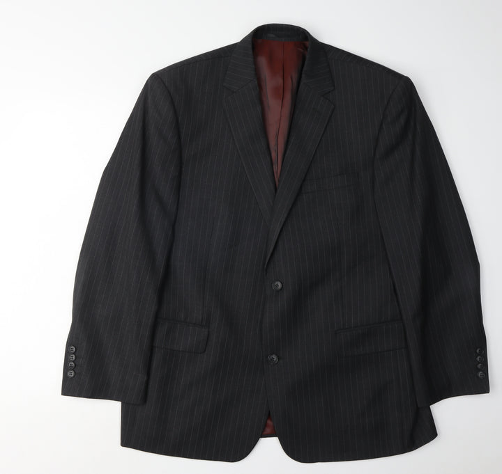 Charlton Gray Men's Black Striped Blazer Size 44S