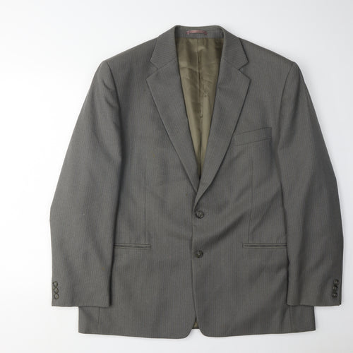 Charlton Gray Mens Grey Blazer 44S Striped Formal Jacket