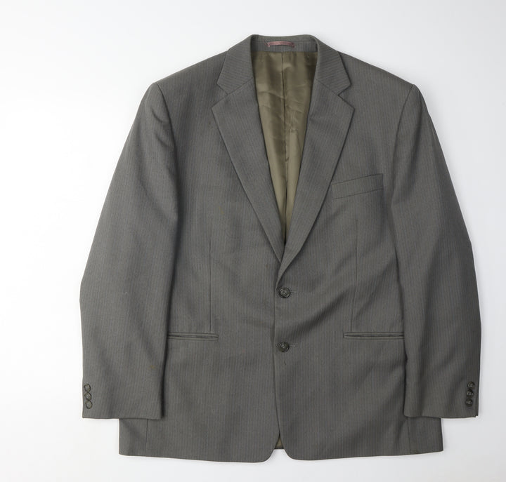 Charlton Gray Mens Grey Blazer 44S Striped Formal Jacket
