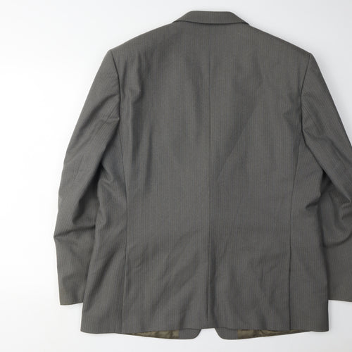 Charlton Gray Mens Grey Blazer 44S Striped Formal Jacket