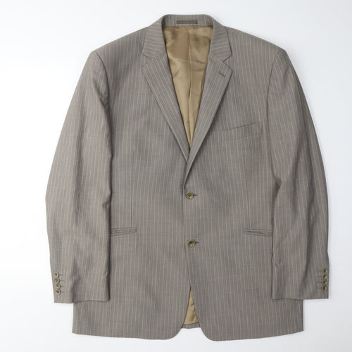 Charlton Gray Men's Grey Striped Blazer 46S Jacket