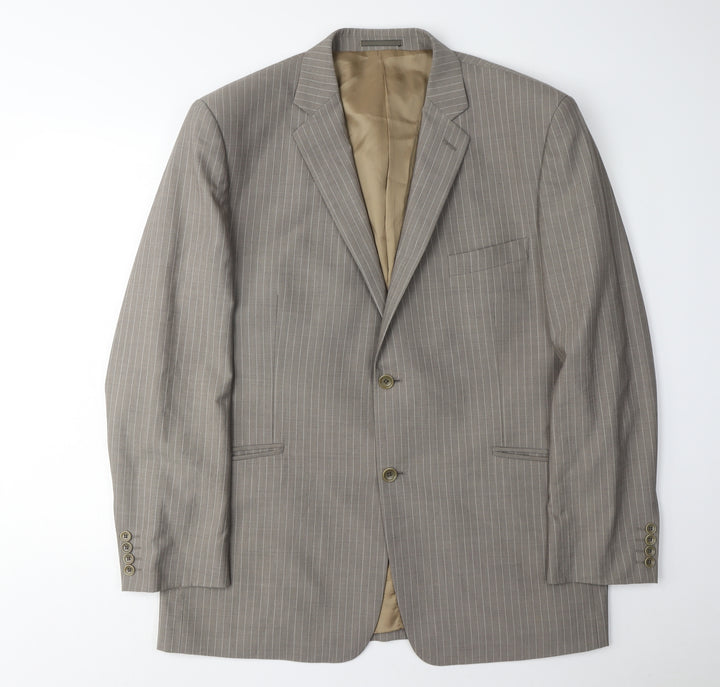Charlton Gray Men's Grey Striped Blazer 46S Jacket