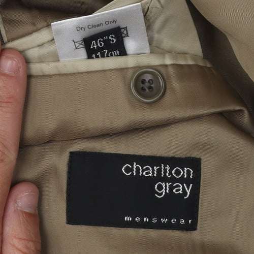 Charlton Gray Men's Grey Striped Blazer 46S Jacket