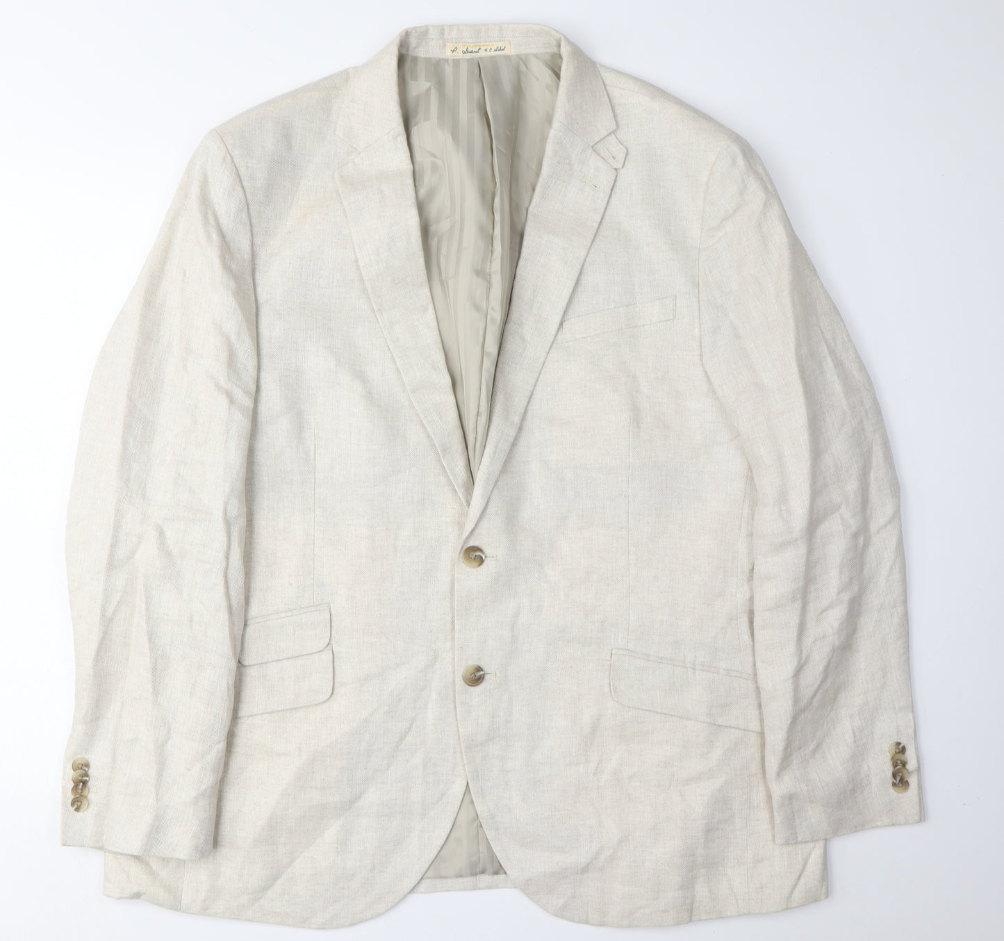 Hammond & Co. Men's Ivory Linen Blazer Size 48