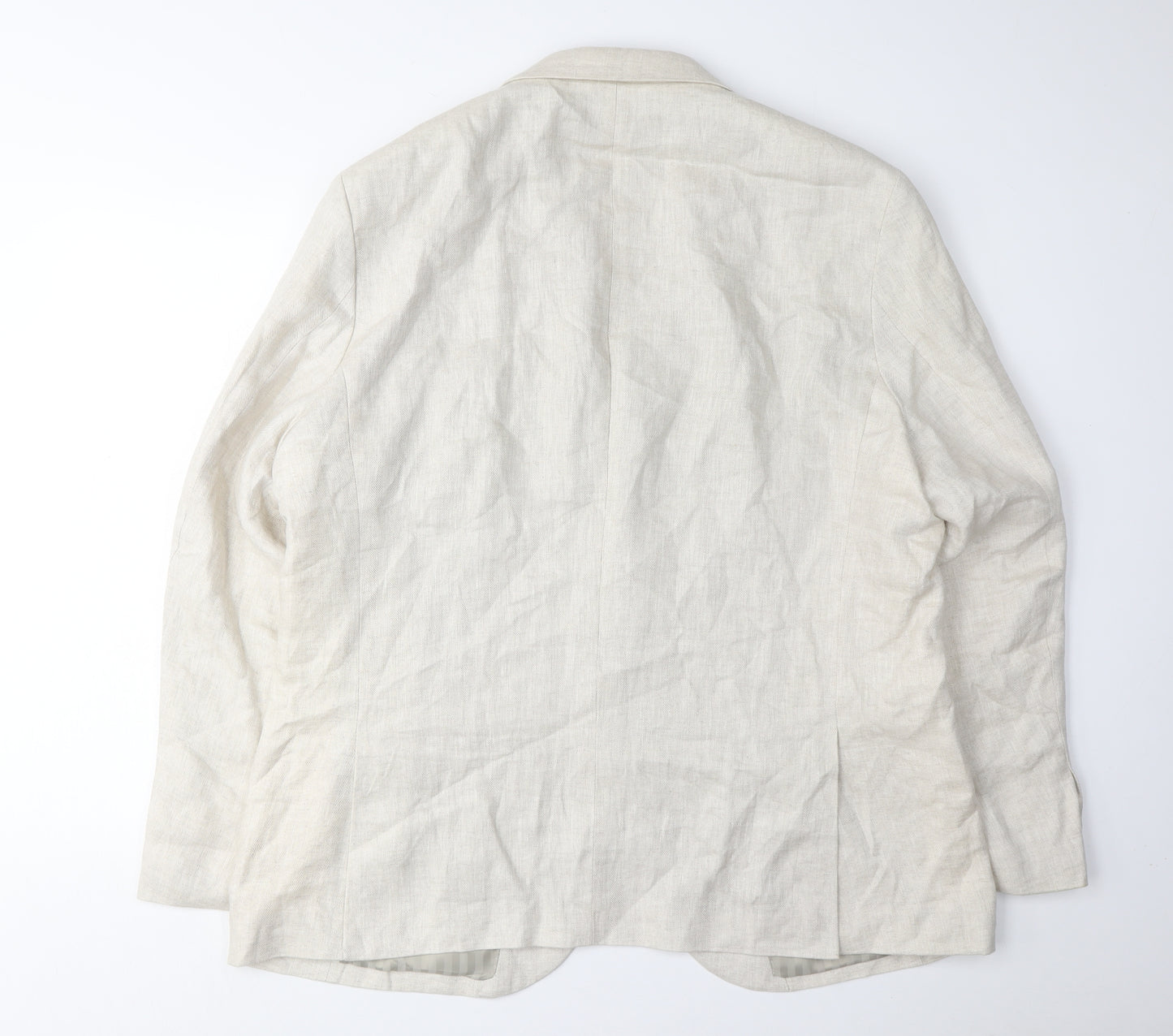 Hammond & Co. Men's Ivory Linen Blazer Size 48