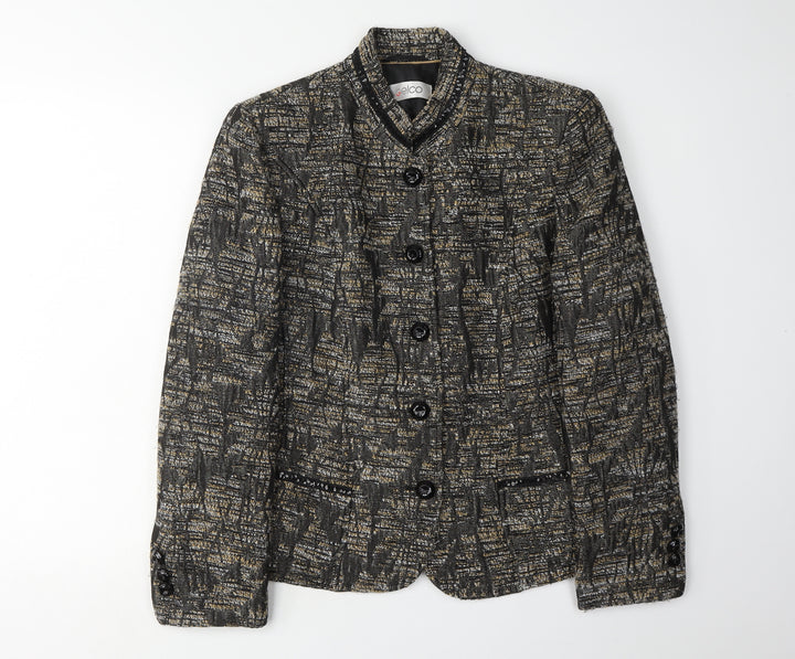 Gelco Women's Black Multicoloured Blazer Size 12
