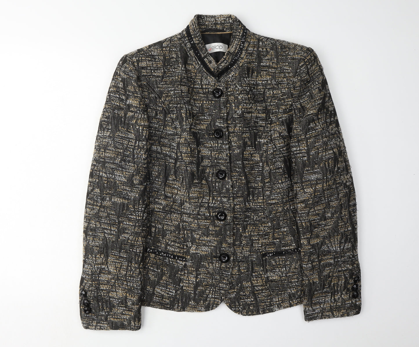 Gelco Women's Black Multicoloured Blazer Size 12