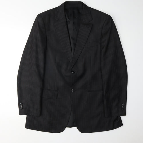 Brook Taverner Black Wool Men's Suit Jacket Size 38 Regular