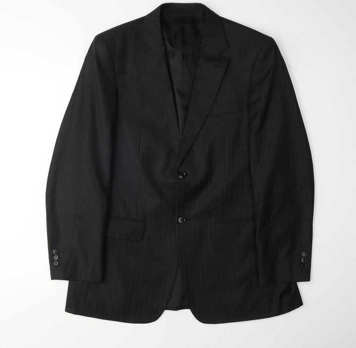 Brook Taverner Black Wool Men's Suit Jacket Size 38 Regular