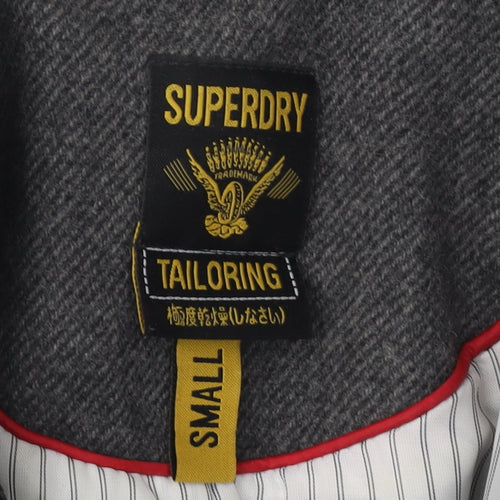 Superdry Women's Black Blazer Small Herringbone Wool