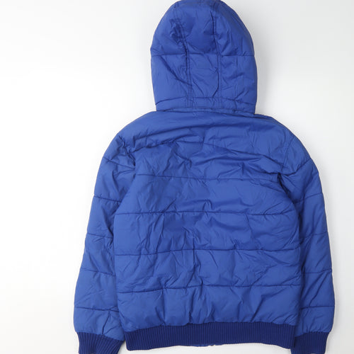 H&M Boys Blue Puffer Jacket 13 Years Hooded Winter Coat