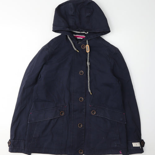 Joules Women's Blue Hooded Anorak Jacket Size 10