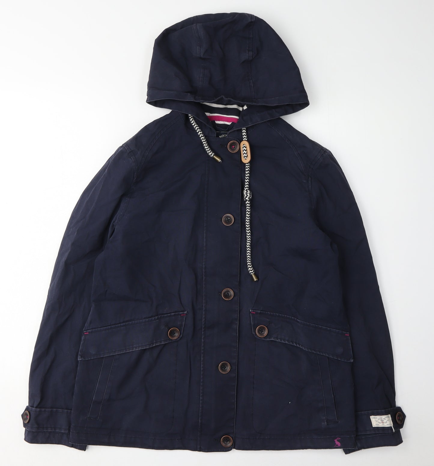 Joules Women's Blue Hooded Anorak Jacket Size 10
