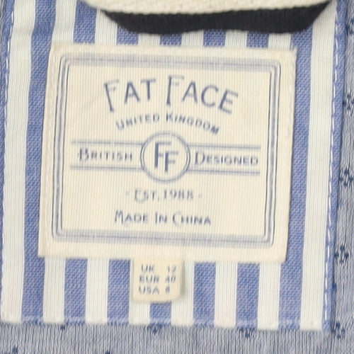 Fat Face Women's Blue Parka Coat Size 12
