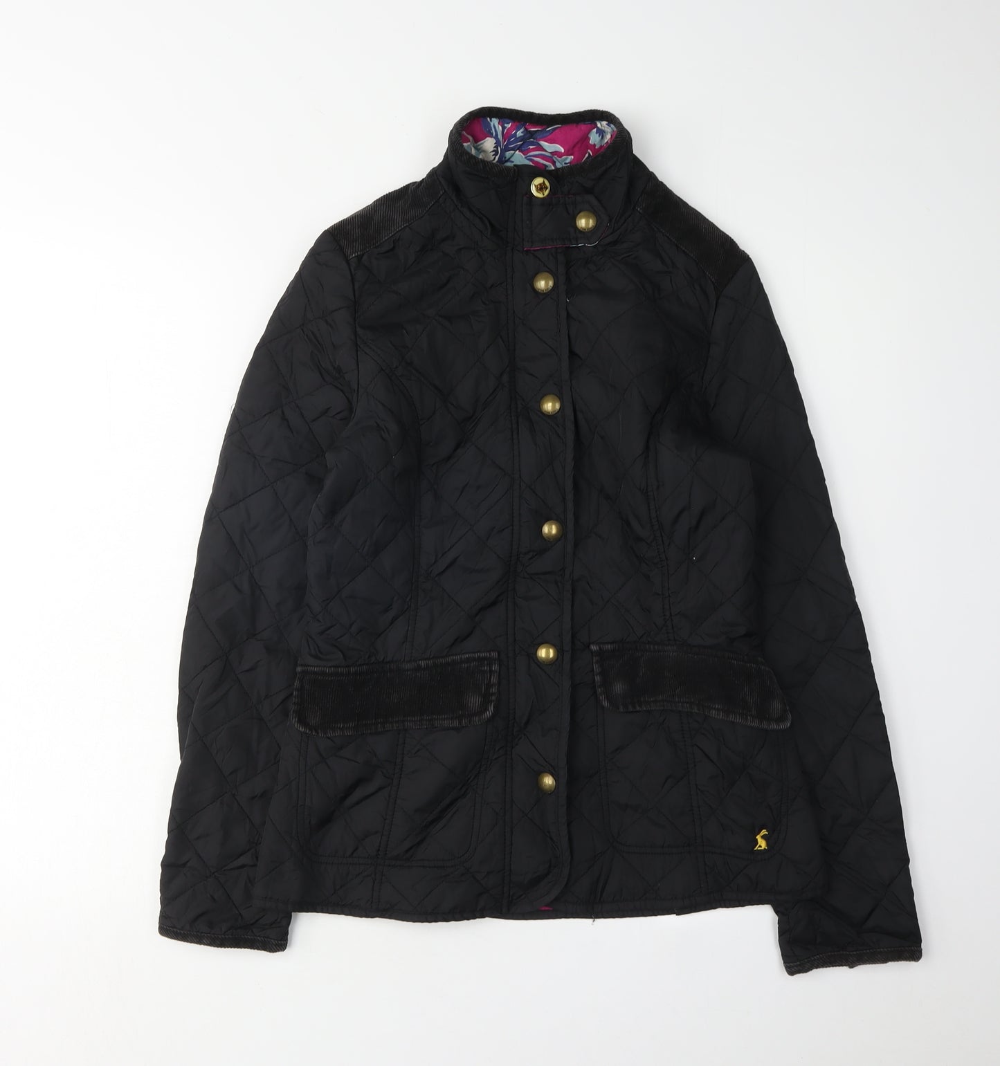 Joules Women's Black Quilted Jacket, Size 8