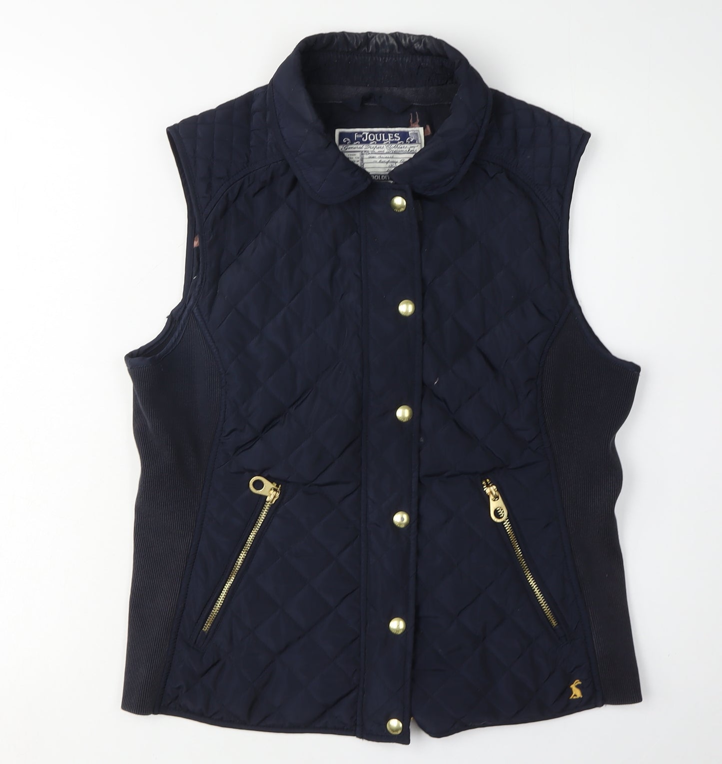 Joules Women's Blue Quilted Waistcoat Size 14