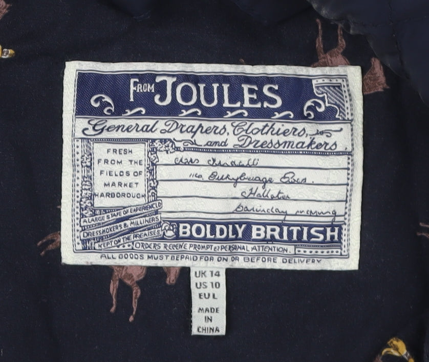 Joules Women's Blue Quilted Waistcoat Size 14