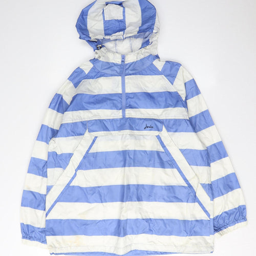 Joules Women's Blue Striped Anorak Jacket Size 12