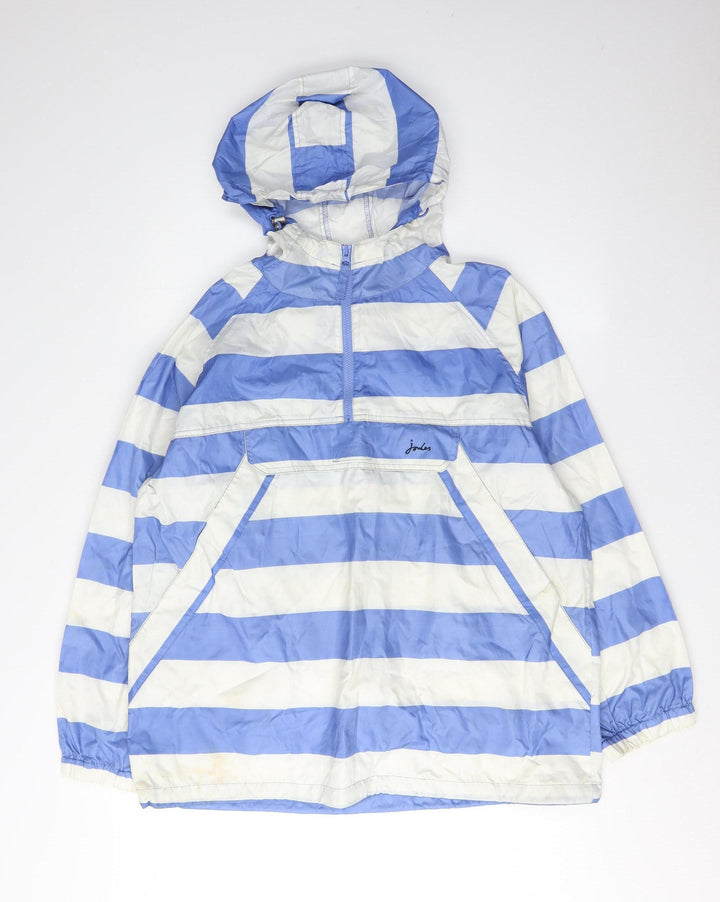 Joules Women's Blue Striped Anorak Jacket Size 12