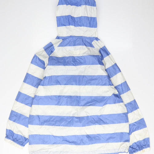 Joules Women's Blue Striped Anorak Jacket Size 12