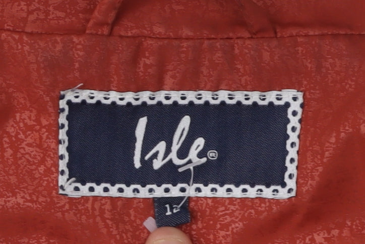 Isle Women's Red Parka Jacket Size 12 with Rhinestone