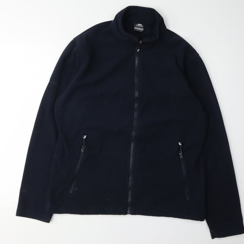 Trespass Men's Blue Fleece Jacket M Stand-Up Collar